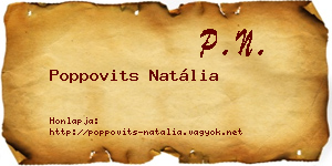 Poppovits Natália névjegykártya